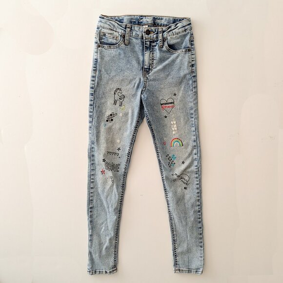 Cat & Jack Unicorn Doodle Jegging GUC Girls size 12 - Picture 1 of 8